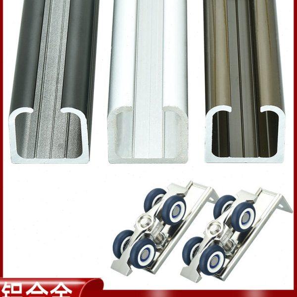 重型厨房木门移门单扇推拉门吊轨轨道全套实木铝合金谷仓门滑轮