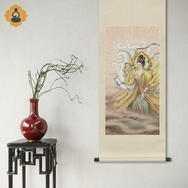 工笔神仙人物国画玄狐元君九尾狐画像玄关书房中式画轴卷轴挂画框,家居饰品,国画,淘宝优惠券,粉丝福利购,淘宝优惠卷