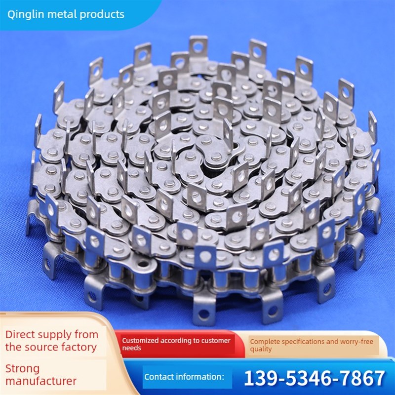 不锈钢大螺距弯板炼工业传动炼C216滚子炼带耳式输Z送机刮板炼