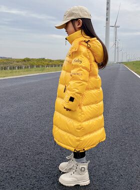儿童羽绒服中长款过膝男童女童宝宝加厚免洗冬装大童小童韩版外套