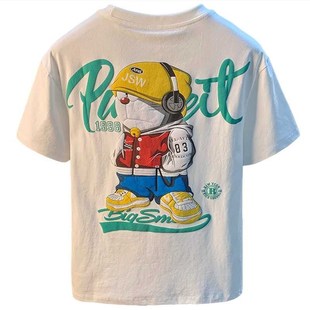 【高质量轻奢】夏季潮流百搭卡通印花质量美式T恤情侣款男款短袖