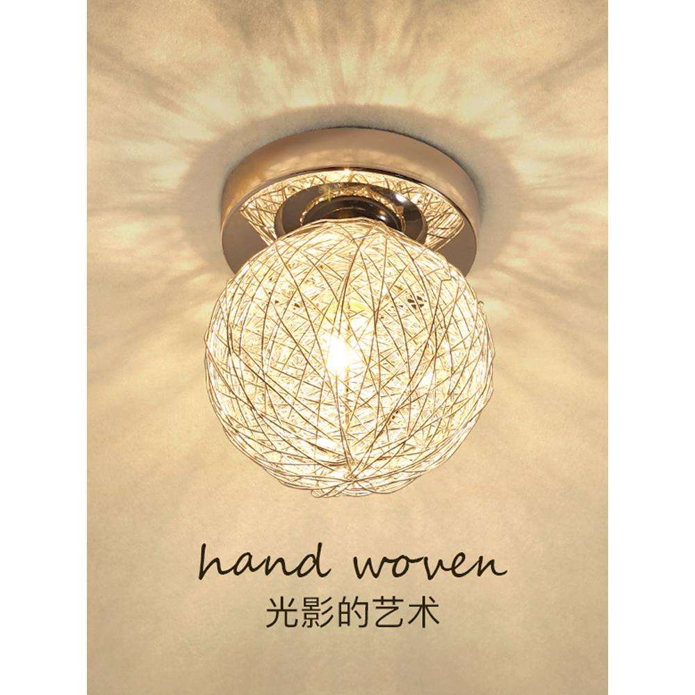 北欧过道灯创意走廊灯led天花灯圆形个性阳台吸顶灯入户玄关灯具