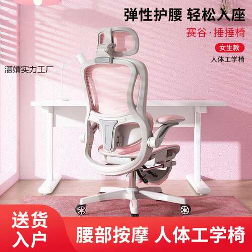 女神椅电竞椅女生护腰电脑椅家用久坐办公椅按摩