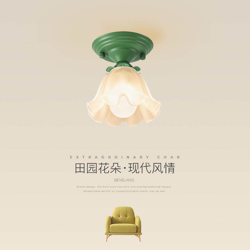 过道灯走廊灯法式奶油风复古田园花朵门厅入户灯玄关灯阳台吸顶灯