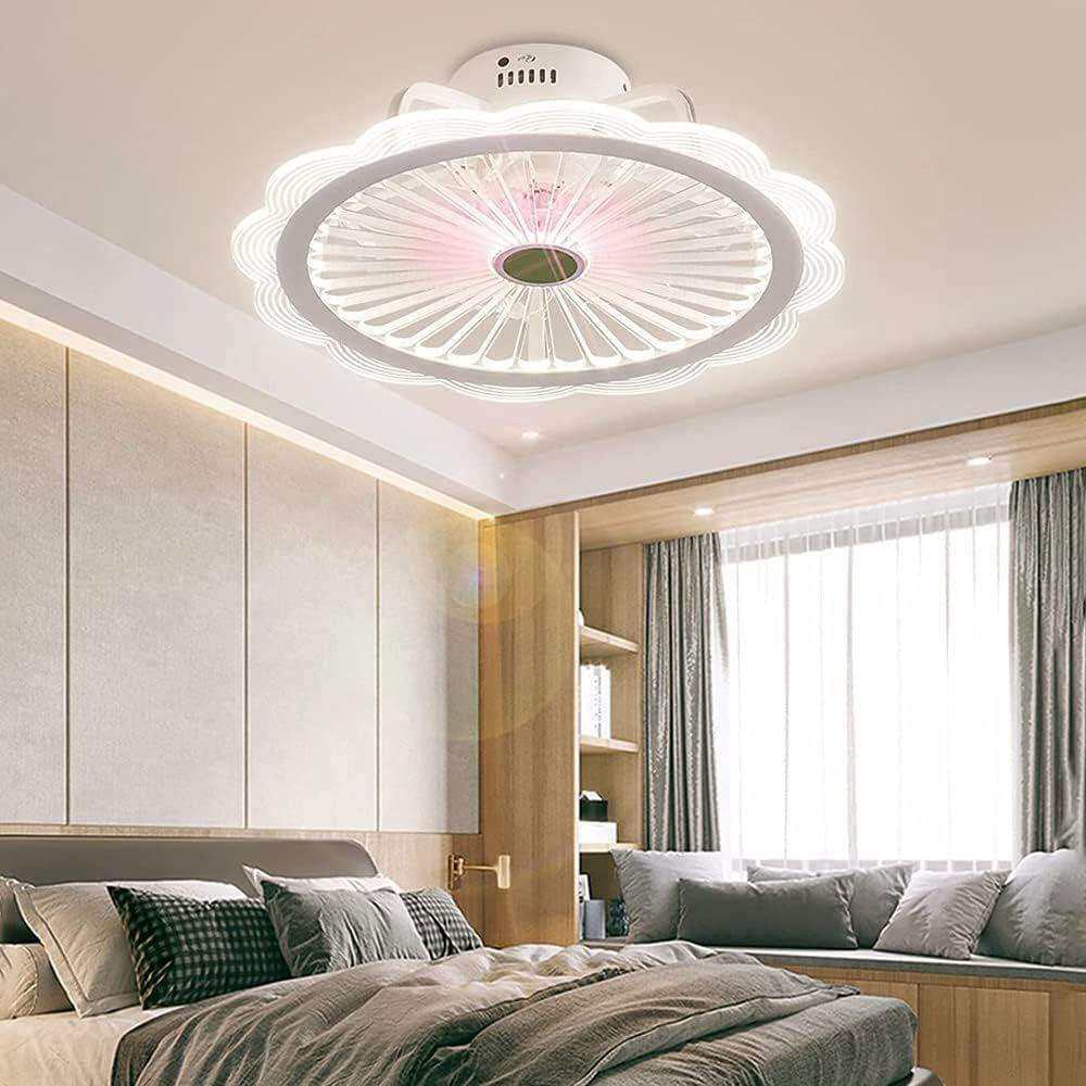 花型LED风扇灯多功能静音吊扇灯客厅卧室两用灯具遥控调光风扇灯
