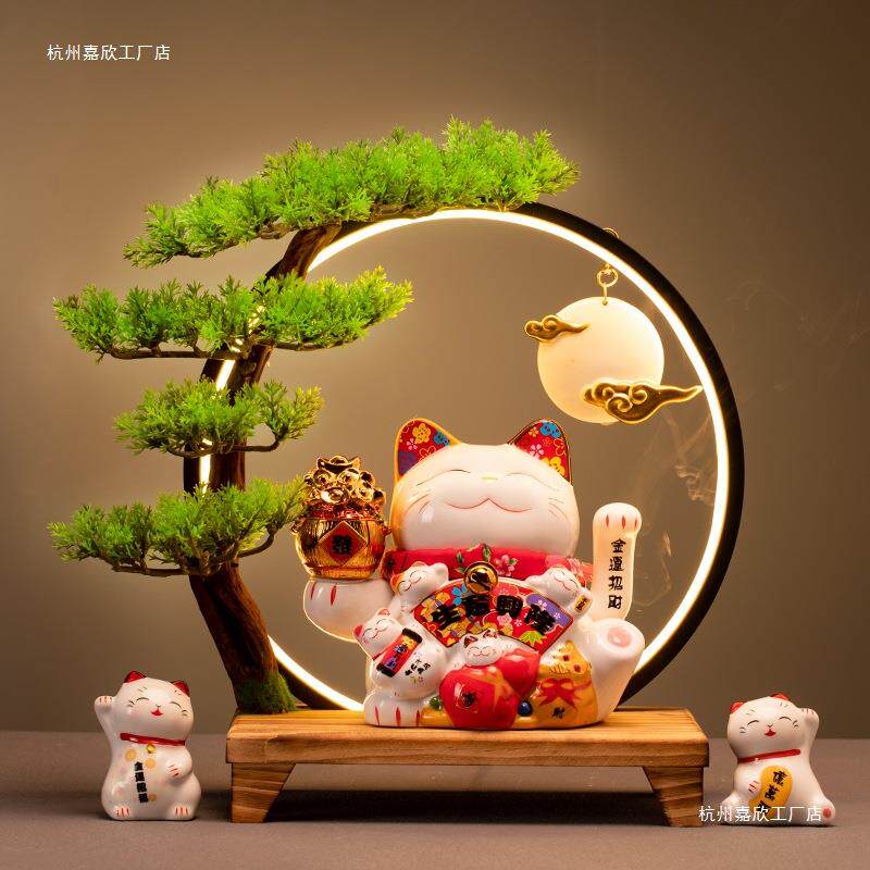 创意猫摆件店铺前台收银台自动摇手发财猫家居装饰开嘉欣工厂