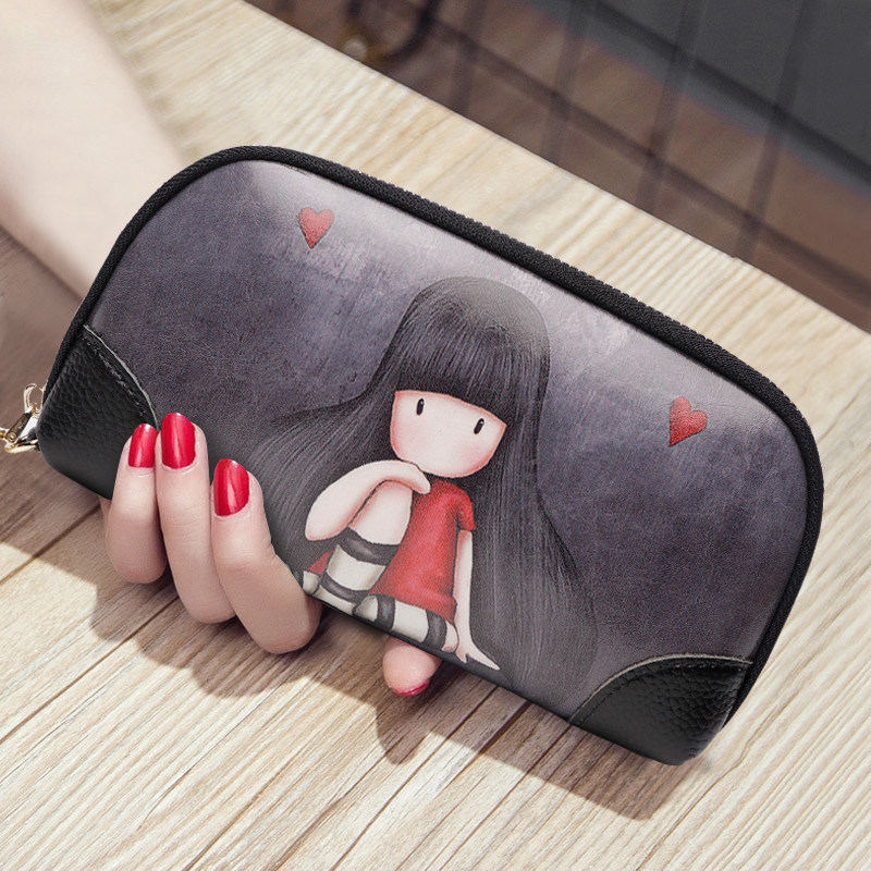 2021时尚新款手拿包彩绘卡通可爱手拎包大容量零钱包可放手机手包