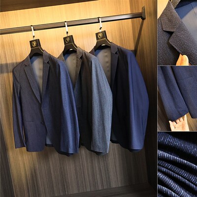高定冰凉丝面料!全压胶!高端轻商务休闲夏季平驳领西服单西外套