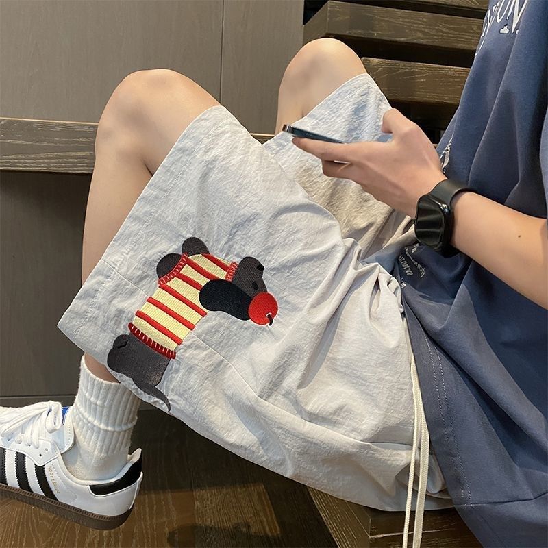 特大码300卡通刺绣速干运动短裤男女夏季薄款宽松直筒休闲裤潮牌,男装,短裤,淘宝优惠券,粉丝福利购,淘宝优惠卷