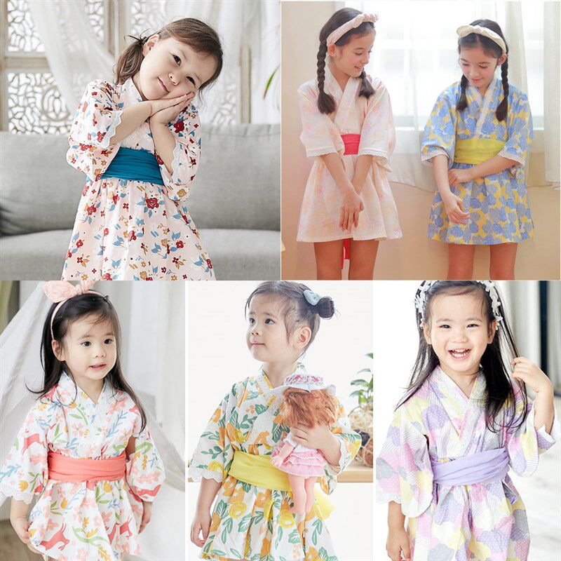 21春夏和服印花图案浴衣洋装 日系女童连衣裙韩服60364