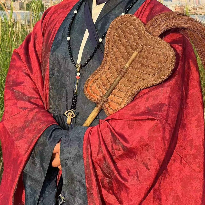 手工棕编紫竹芭蕉扇五明降鬼扇道士I法器祈福装饰品摆件新款