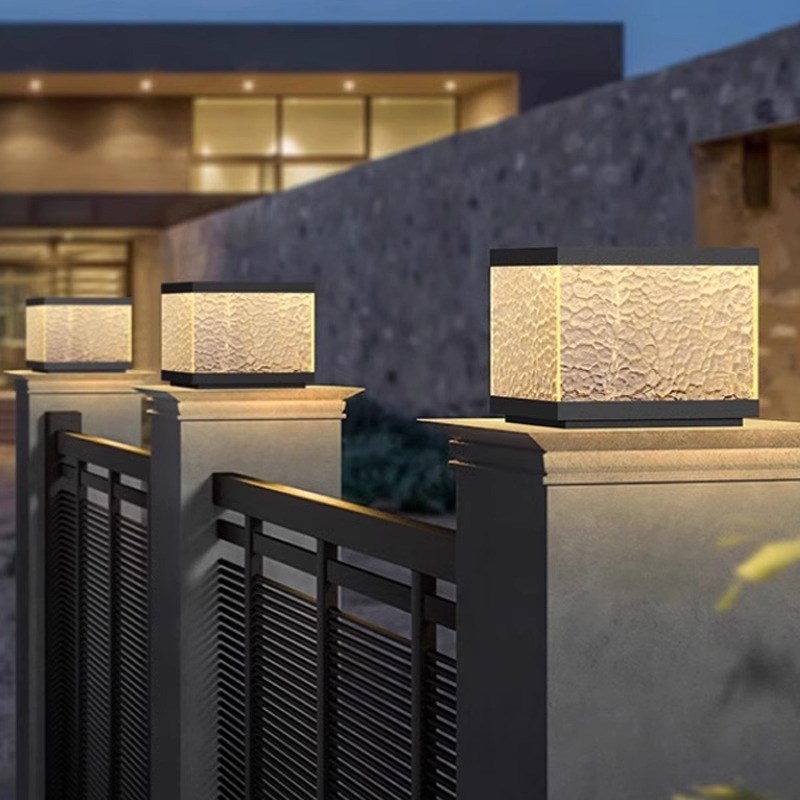 太阳能柱头灯户外防水墙头庭院灯现代室外别墅大门V花园围墙柱子