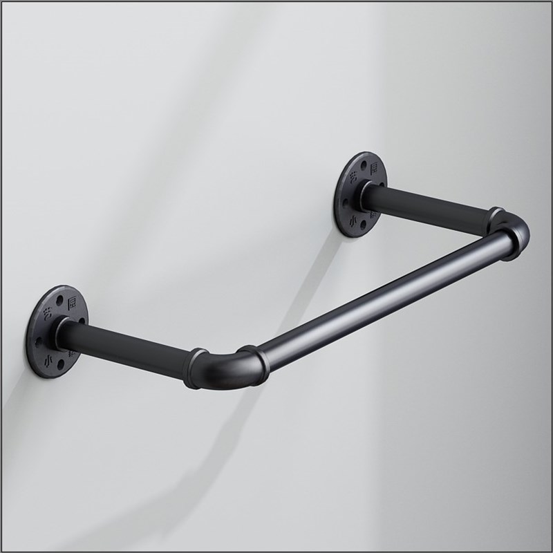 现货速发复古水管服装店挂衣杆挂墙上架子美式壁挂衣架工工业展示