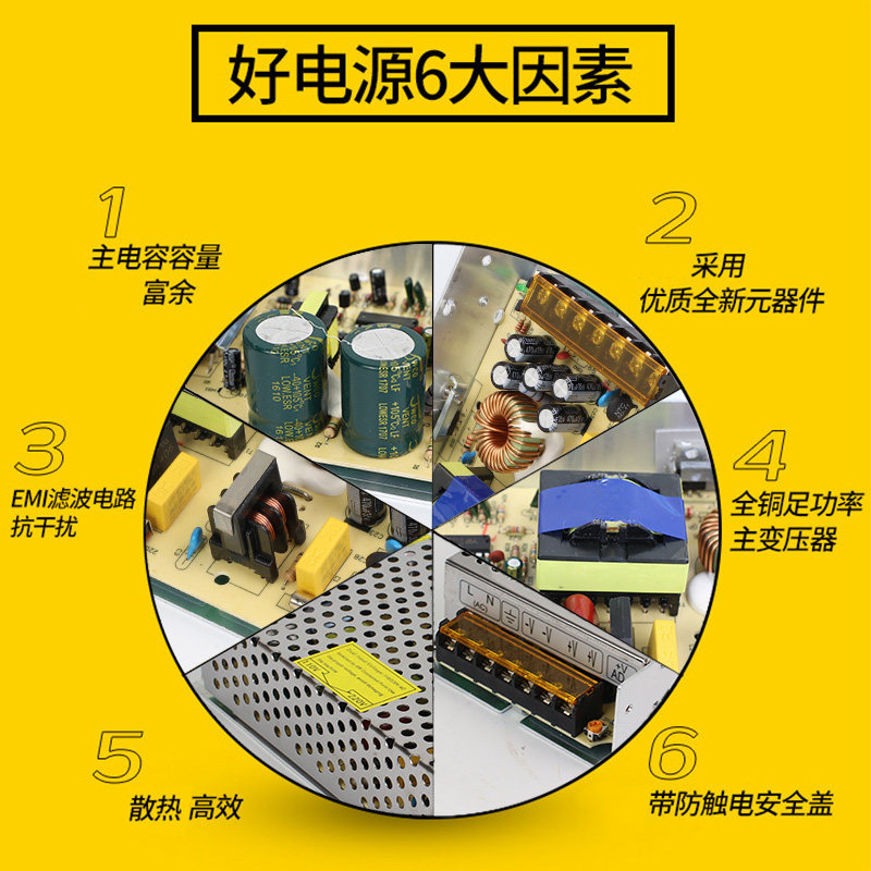 220交流转24V直流开关电源1安2A4A5A10A15A适配器DC24伏LED变压器