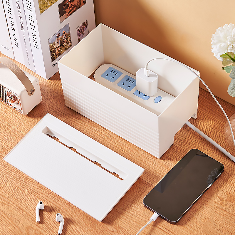 电源线电线收纳盒延长线插排桌面遮挡神器数据线集理线盒插座理线