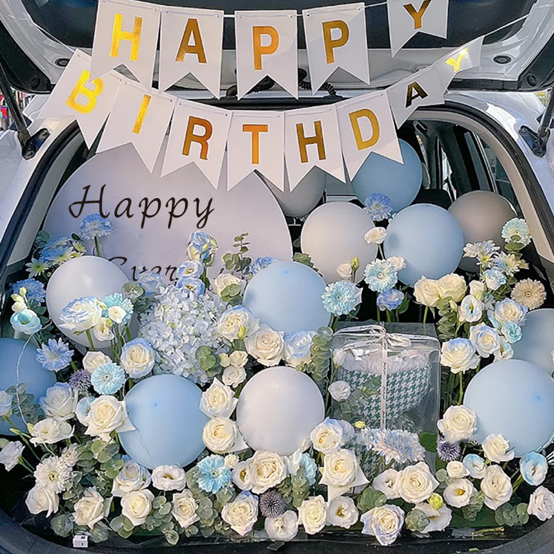 汽车后备箱惊喜布置七夕s氛围生日装饰男孩女儿浪漫创意求婚车尾