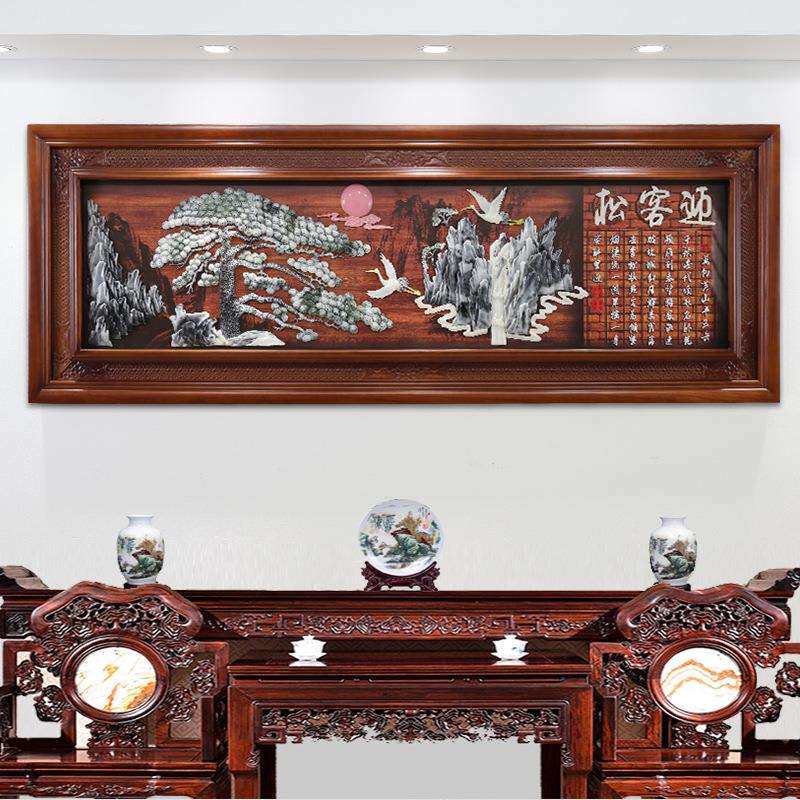 墙面客厅装饰画中堂挂画餐厅客厅玉雕画立体浮雕画厂家直销