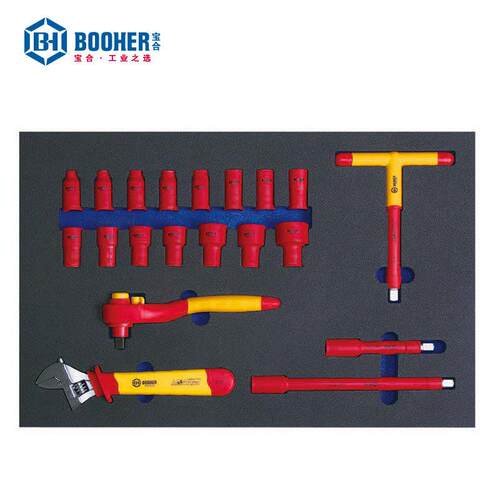 宝合Booher 0200216 20件12.5mm系列VDE绝缘套筒工具组套