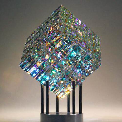跨境现货Magik Chroma Cube立方体玻璃雕刻玻璃立方体像二向垂直