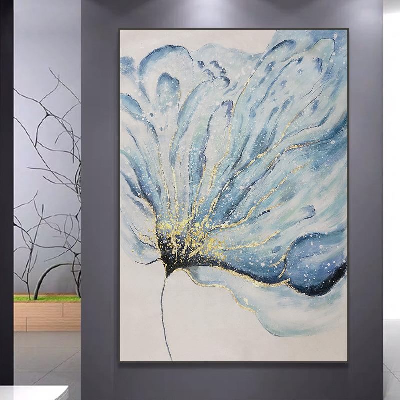 花卉绘画抽像油画厚肌理装饰画家居大幅挂画手绘艺术现代立体艺术