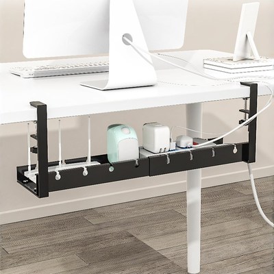 路由器收纳架办公桌桌下电线收纳盒集线器网N线理线架桌面整理神