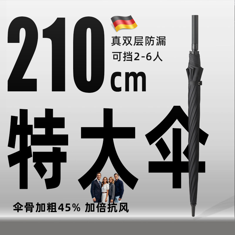 雨伞特大号双层加厚加p固抗风长柄伞结实自动暴雨专用迎宾定制log