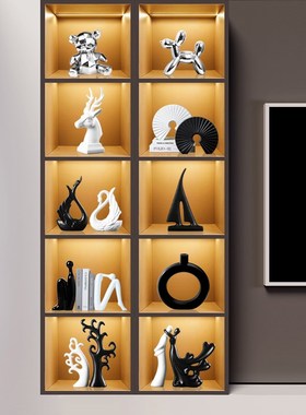 轻奢高档酒柜摆件展示柜高级感客厅电视柜装饰品T艺术家居饰品摆