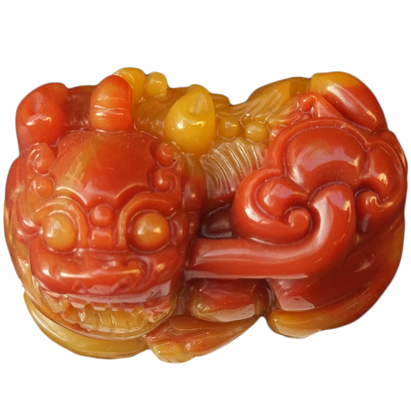 云南纯天然黄龙玉霸王貔貅吊坠挂件男女手把件精品玉石把玩件车挂