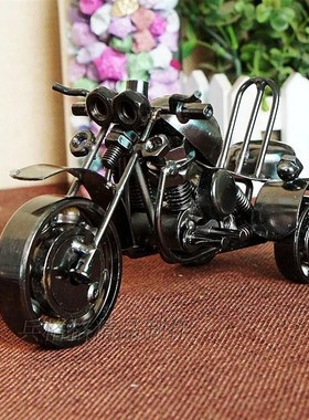 复古三轮摩托工艺品家居书房装饰品酒吧咖啡馆厅创意店铺书房摆设