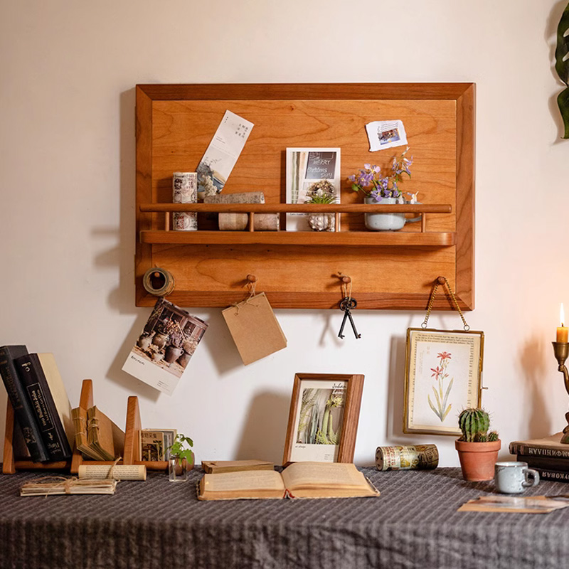 檀木红樱桃电表箱装饰画遮挡箱玄关实木置物架收纳壁饰挂衣架壁挂