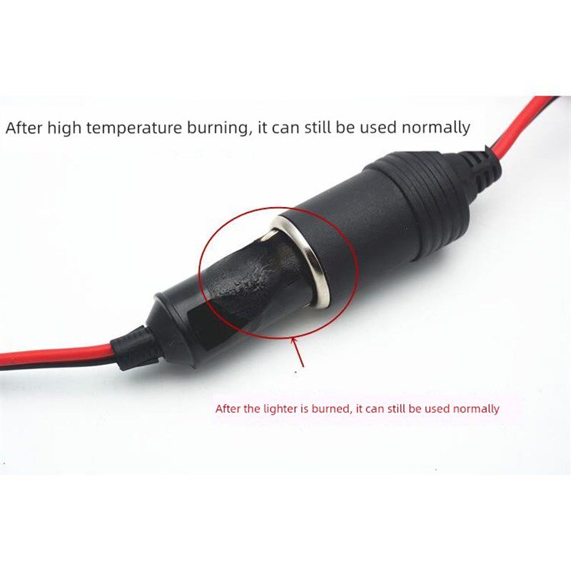 汽车载点烟器插头30A大功率电源延长线转换插头充气泵电木耐高温