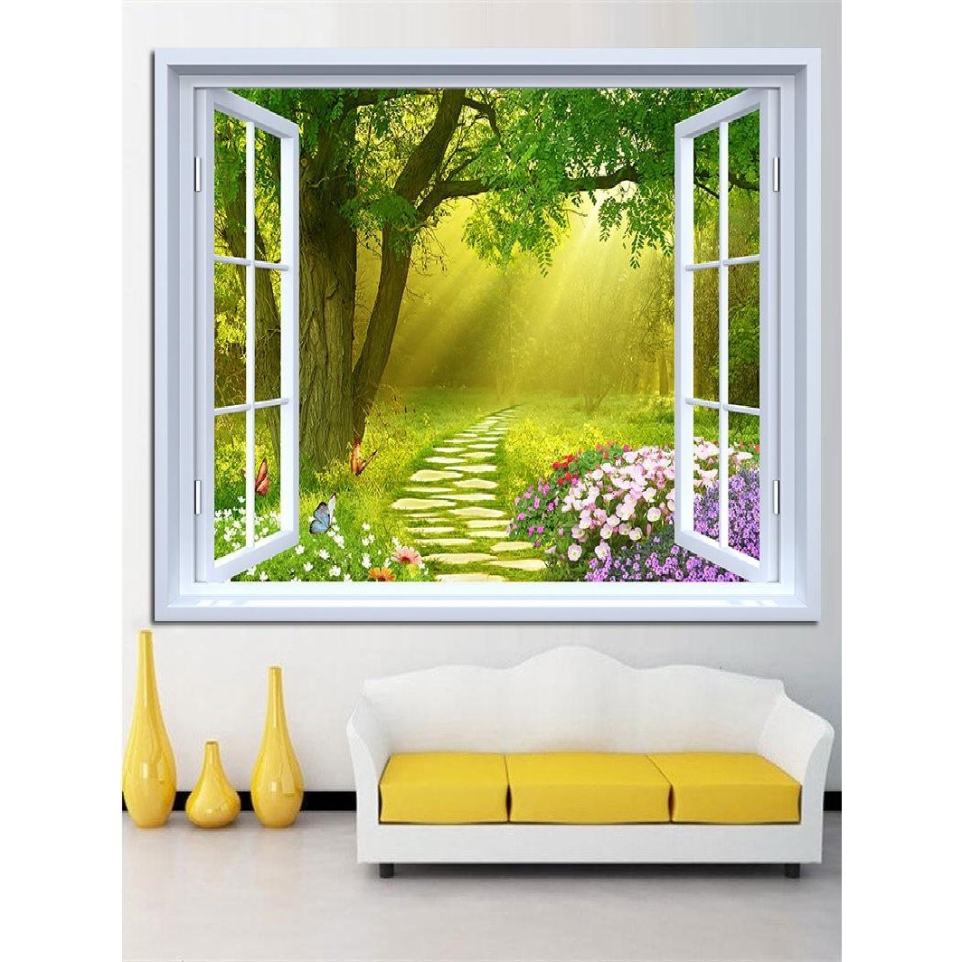 3立体假窗装饰风景画墙贴自粘墙壁贴画客厅沙发背景卧室墙面,全屋定制,断桥铝窗,淘宝优惠券,粉丝福利购,淘宝优惠卷