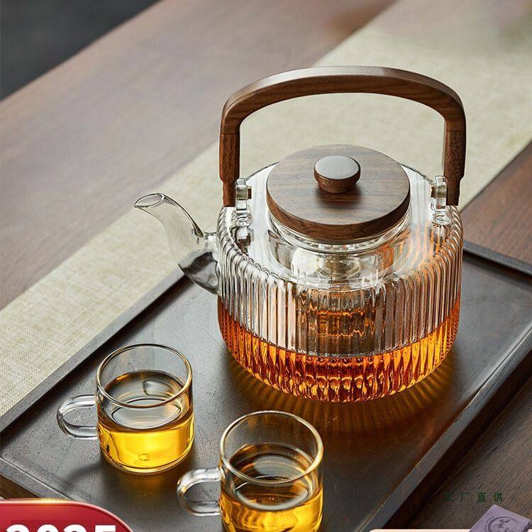 玻璃蒸煮茶壶耐高温明火烧水壶提梁煮茶器电陶炉专用茶炉套装茶具