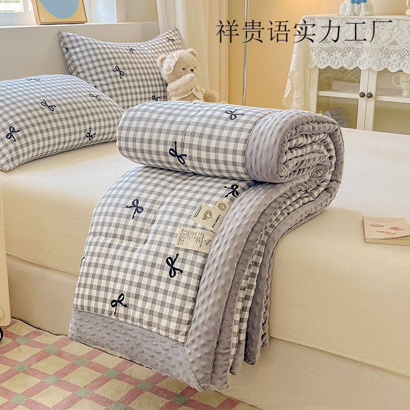 全棉A类2024新款冬季豆豆绒秋冬天被芯空调被纯棉春秋被四季通用