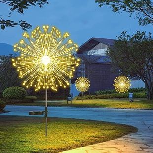 户外太阳能烟花灯庭院花园草坪地插蒲公英灯露营氛围布置装饰彩灯