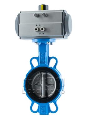 D671X-16QAT气动对夹蝶阀软密封不锈钢板球墨铸铁材质切断阀门