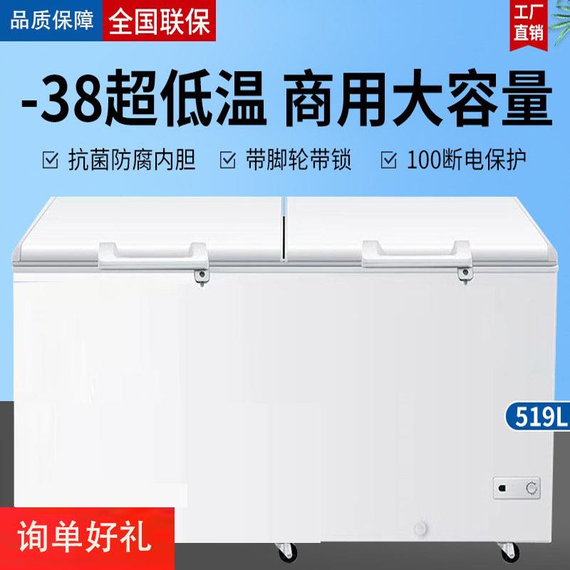 零下40度商用全冷冻柜家用两用大容量卧式双温小型冷柜雪糕柜冰箱
