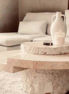 黄洞石天然石材莱姆石瓷砖石灰华餐桌吧台茶几底座travertine