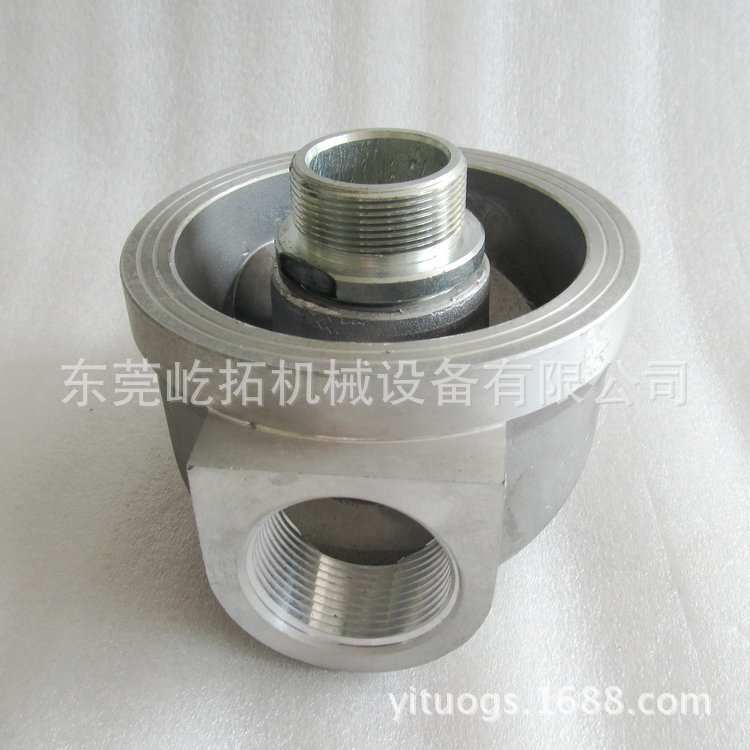 复盛空压机过滤器底座W962双联1寸油滤座 带发讯器接口