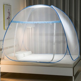 蒙古包蚊帐宿舍单人1.5m床1.2米加密免安装 蚊帐1.8全底防摔摆E18