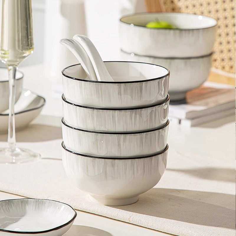 柯林斯北欧多个吃饭碗套装家用2024新款陶瓷米饭餐具小碗组合