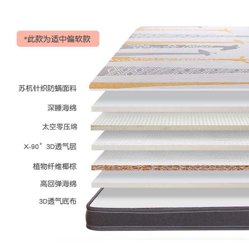 无胶水无甲醛棕垫3E椰棕乳胶床垫儿童榻榻米学校学生宿舍床垫