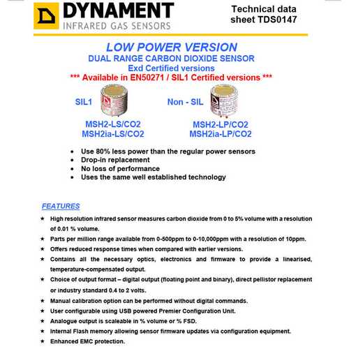 Dynament 红外传感器 MSHia-P/CO2/5/V/P MSHia-DP/OEHC/CO2/P
