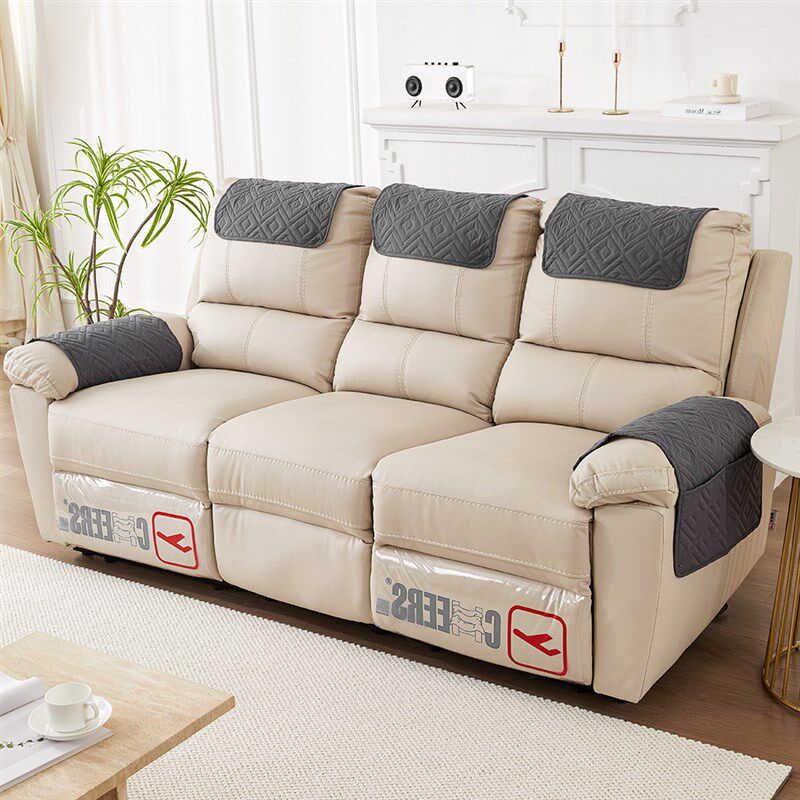 跨境新款沙发头枕k垫扶手垫三件套 带收纳杂物口袋躺椅沙发扶手巾