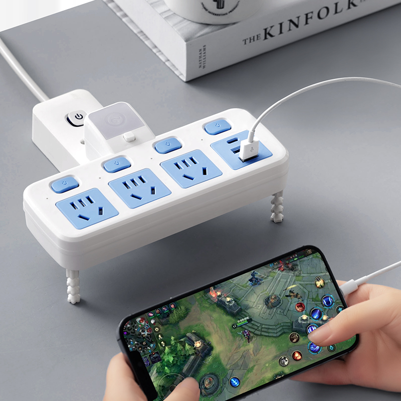 两脚插座转换器二脚转三脚接插线板无线多功能二相双头2项USB插排