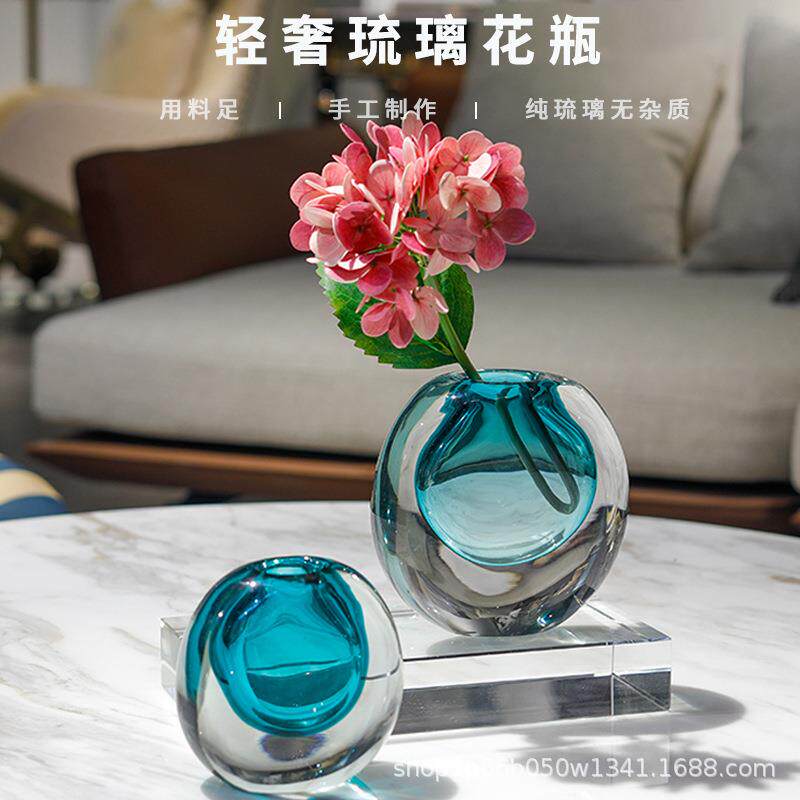 轻奢琉璃花瓶高级工艺品客厅摆件洒柜电视柜开业家居装饰品