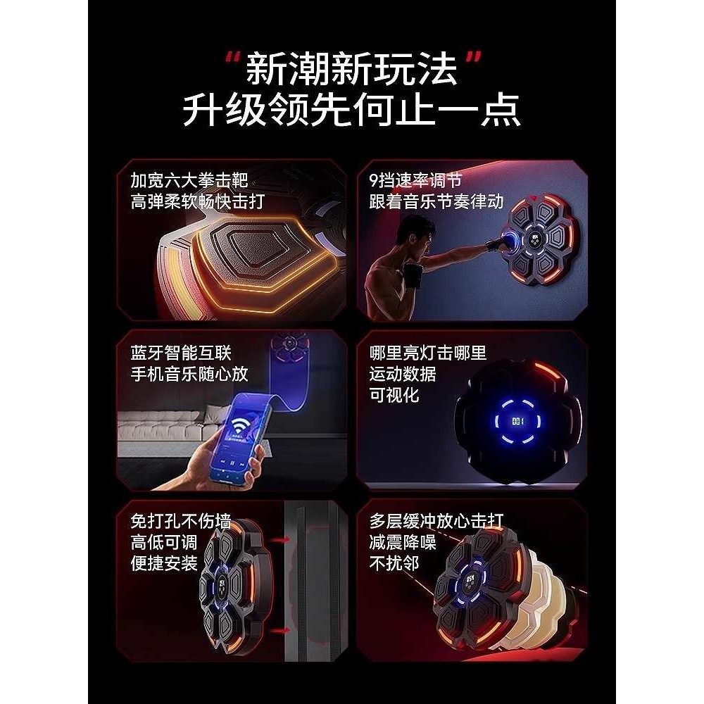 智能音乐拳击机墙靶家用打拳训练器材成人儿童电子动感反应靶挂墙,玩具/童车/益智/积木/模型,其它,淘宝优惠券,粉丝福利购,淘宝优惠卷