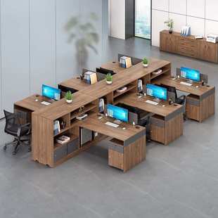 职员办公桌财务员工工位组合2人4人面对面简约现代办公桌椅子