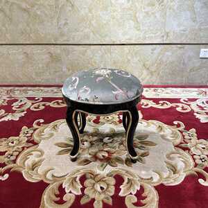 锐森贵族 法式实木布艺刺绣梳妆凳 欧式卧室化妆凳化妆台家用迷你