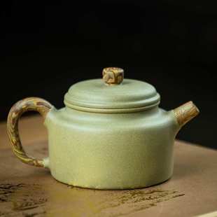 宜兴紫砂壶德钟茶壶原矿豆青砂绞泥家用泡茶壶茶具套装 单壶